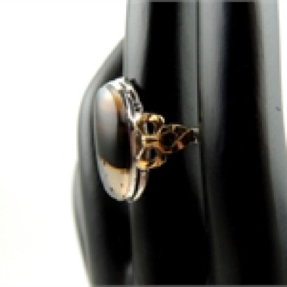 Montana Moss Agate Silver 10KGF Ring 4.75 - Picture 4 of 6